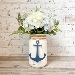 Nautical Anchor Baby Shower Mason Jar Tag: Boy Shower Decor