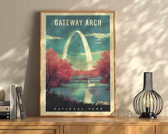 Gateway Arch National Park Poster, St. Louis Travel Print, Arch Wall Art, Missouri Decor