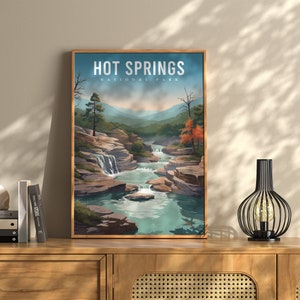 Hot Springs National Park Travel Poster | Hot Springs Arkansas Travel Poster | US National Parks | US National Parks Poster | Arkansas