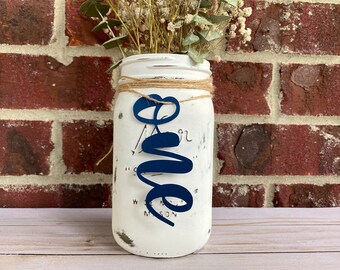 Custom Script "One" Tag: First Birthday Centerpiece Decor