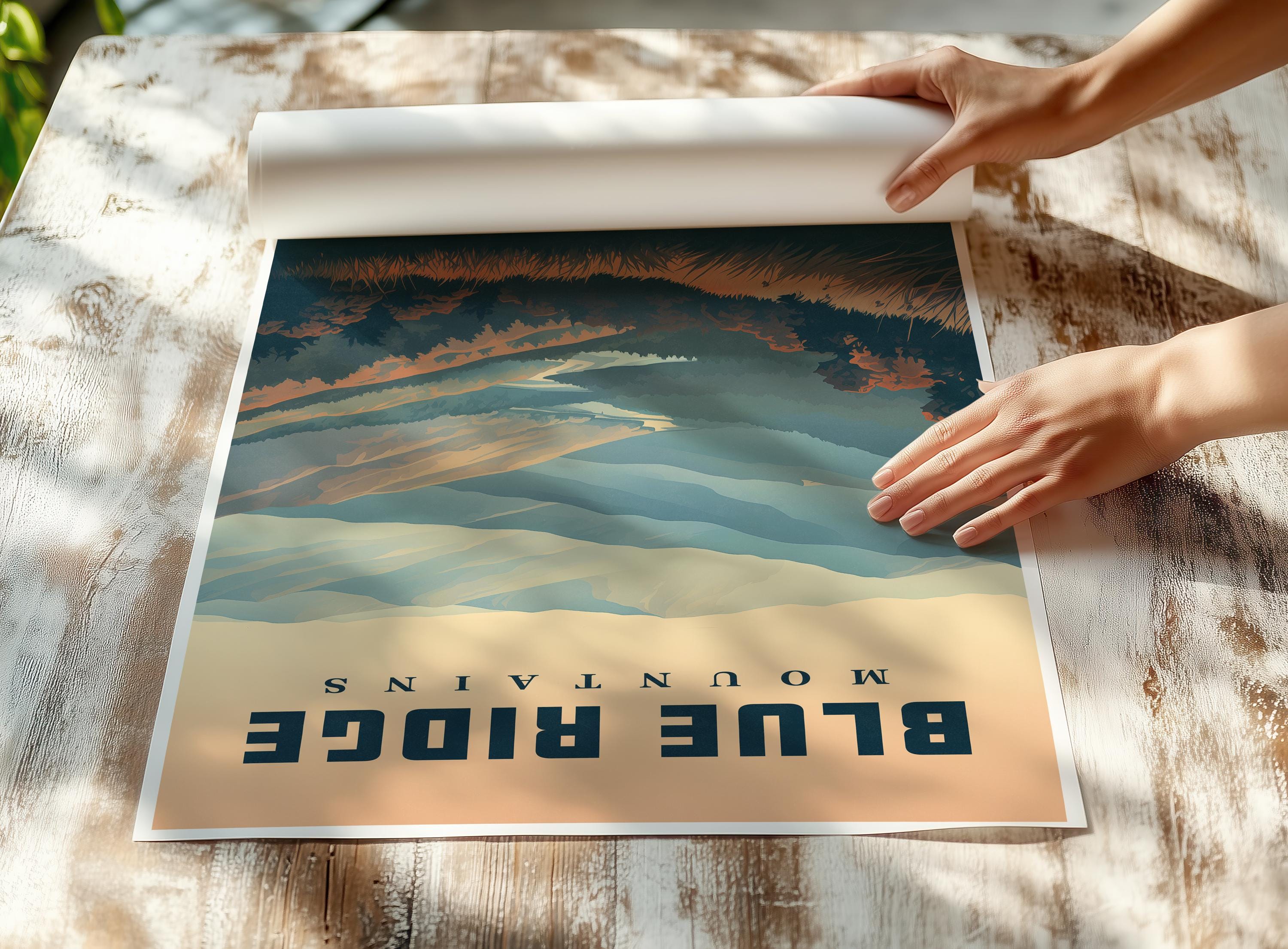 Blue Ridge Mountains Travel Poster: Vintage Style Art Print - Etsy