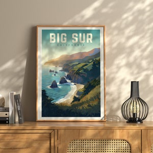 Big Sur California Travel Poster: Coastal Art Print