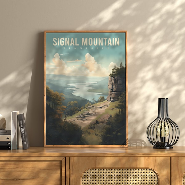 Signal Mountain Tennessee Vintage Travel Poster | Tennessee Travel Poster | Wall Decor | Chattanooga TN | Travel Poster | Signal Mountain