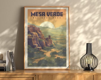 Mesa Verde National Park Travel Poster | Mesa Verde Travel Poster | Travel Art | Colorado | Vintage Poster | U.S. National Parks | Print