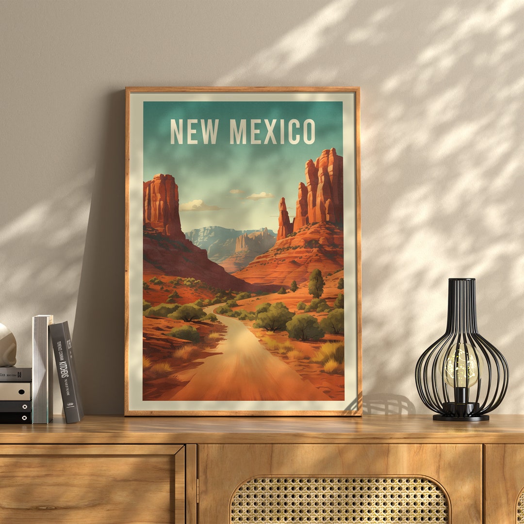 New Mexico Travel Poster New Mexico Home Decor New Mexico Wall Art New