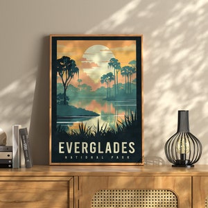 Everglades National Park Travel Poster | Florida Travel Poster | Everglades Travel Art | Everglades Florida Travel Poster | Everglades