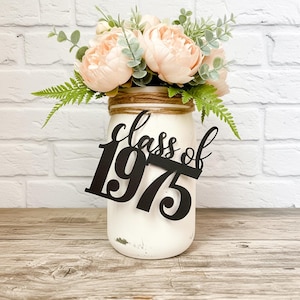 Custom Class Reunion Mason Jar Tags: High School Reunion Party Decorations