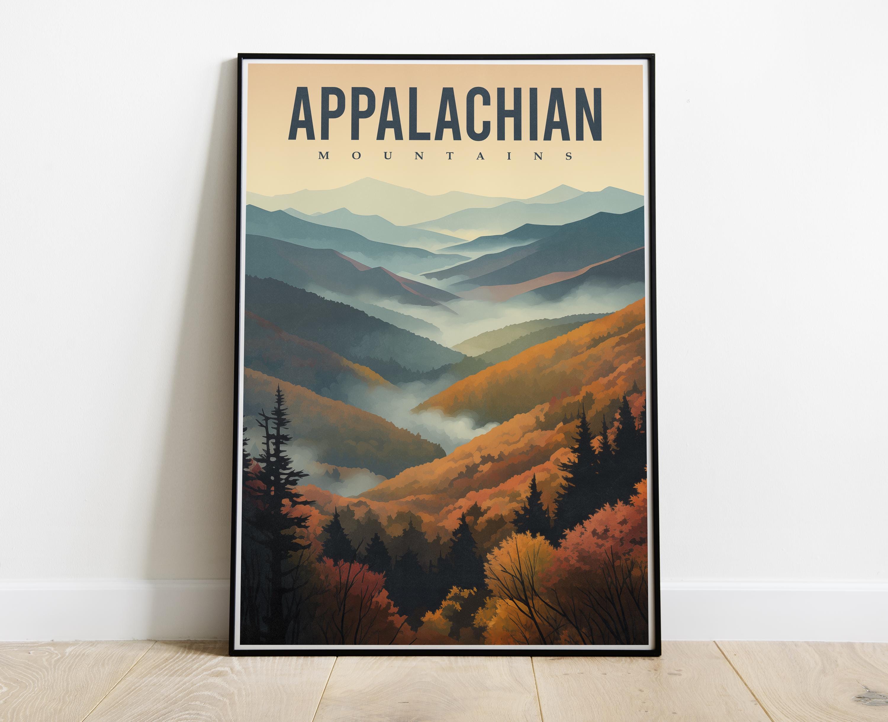 Appalachian Mountains Travel Poster | Appalachian Travel Poster | Tennessee Wall Decor | Art | Travel Poster | Appalachian | U.S. Mountains