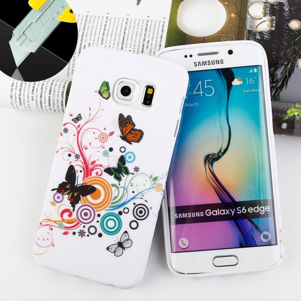 Hülle für Samsung Galaxy S7 S6 S5 A5 Stoßfeste Silikonhülle - Sechs Schmetterlinge
