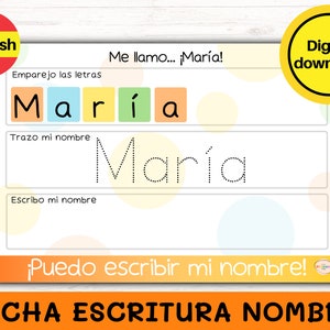Ficha 'Puedo escrever meu nome' | Aprendendo meu nome | Ficha trazer e escrever nome próprio | Recurso educativo nombre