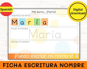 Personalized Name Tracing Worksheet: Spanish Learning (Digital Download)