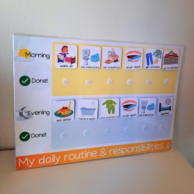 Daily Routine Tick Chart DAILY ROUTINE CHART for Children // Routine Chart for Kids | Children's ...