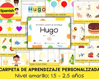 Carpeta de aprendizaje infantil 2 años / cuaderno de actividades para niños / Libro de actividades personalizado / Recurso educativo