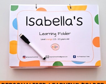 3-Year-Old LEARNING FOLDER // Preschool learning file | Personalised busy book | Children's activity folder | Learning binder for kids