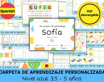 Carpeta aprendizaje preescolar 4 años | Libro actividades personalizado | Cuaderno actividades | Recurso educativo | Educación infantil