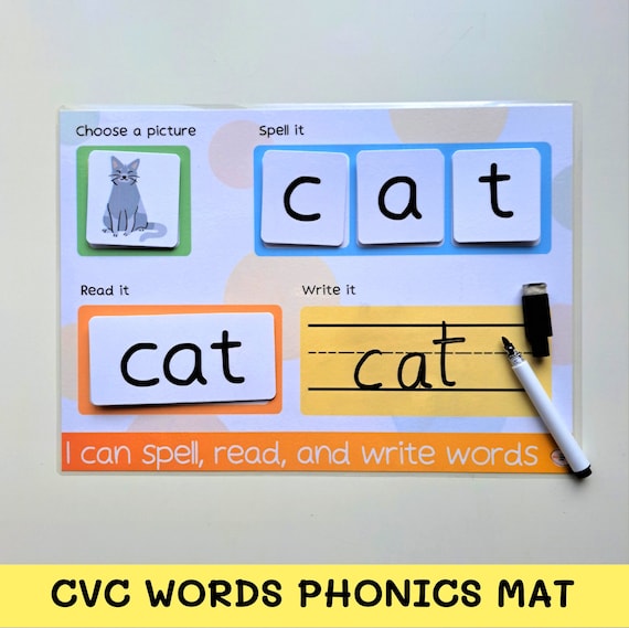 PHONICS CVC WORDS // Learning phonics | CvC worksheet | Phonics games | Learning to read | Reading, writing, blending | Phonics activity
