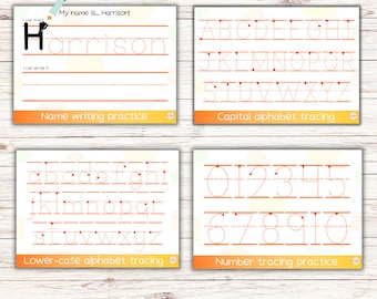 STARTING SCHOOL PACK // Handwriting practice | Name writing, number tracing, alphabet tracing | Learning worksheets for preschool children