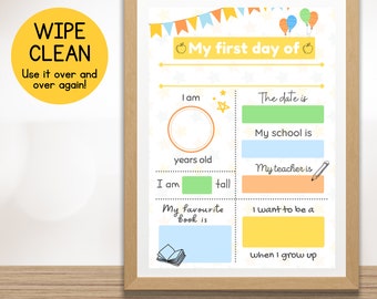 First day of school sign | My first day wipe clean mat | Starting nursery | Back to school | Starting school gift | Wipeable mat