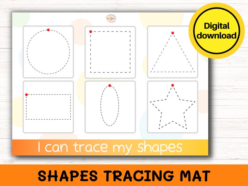 Tracing Shapes Learning Mat Shapes Handwriting Practice Shapes Tracing