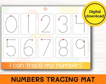 Tracing numbers learning mat | Numbers handwriting practice | 1-10 numbers tracing sheet | Wipe clean learning mat | Home learning resources