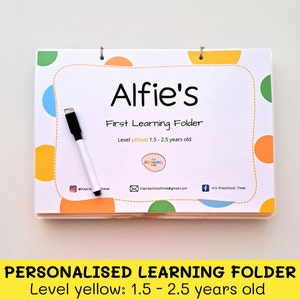 TODDLER LEARNING FOLDER // Personalised learning file for 2 years old | Toddler busy book | Quiet book | Educational binder for kids