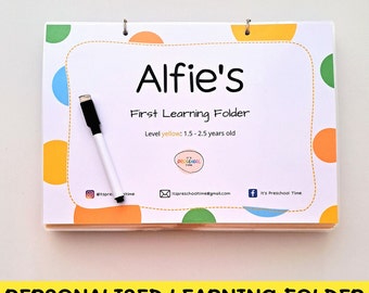 TODDLER LEARNING FOLDER // Personalised learning file for 2 years old | Toddler busy book | Quiet book | Educational binder for kids