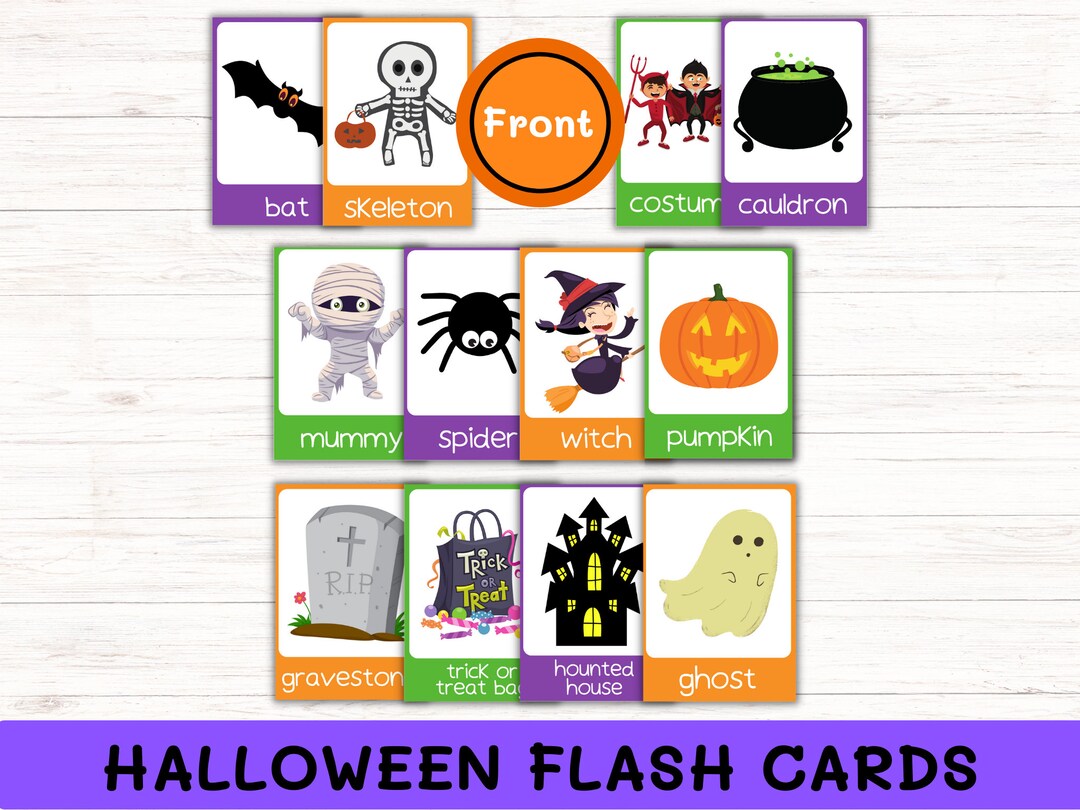 HALLOWEEN FLASHCARDS // Halloween Activity Flash Cards Etsy UK