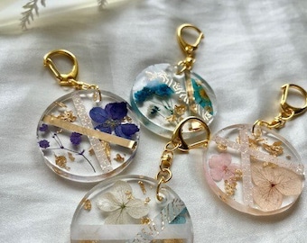 Floral Resin Keychain Floral Keychain Custom Keychain