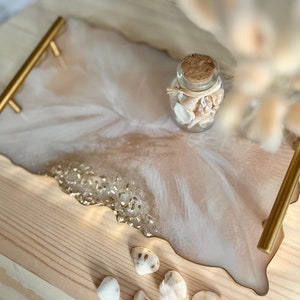 Champagne Tray; White and Gold Tray; Resin Tray; Perfume Tray; Serving Tray; Personalized Wedding Tray