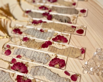 Personalized Resin Bookmark Vintage Bookmark Resin Bookmark Floral Bookmark Custom Bookmark