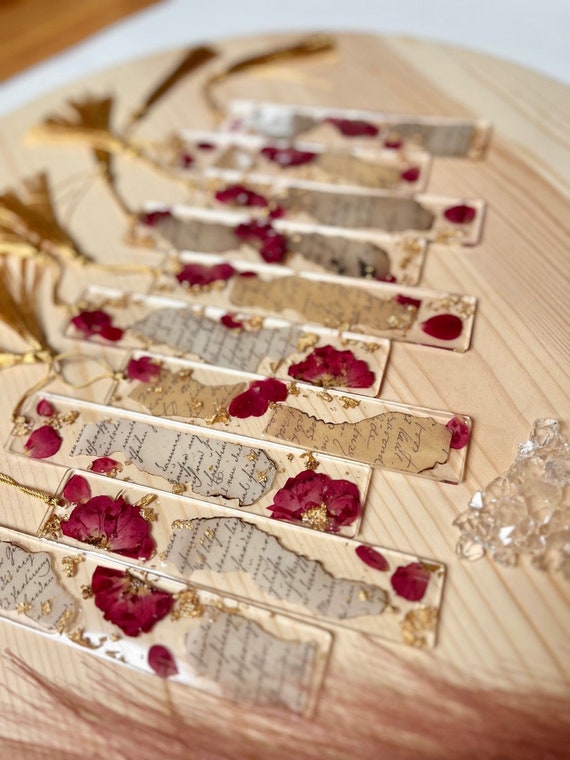 Personalized Resin Bookmark Vintage Bookmark Resin Bookmark Floral Bookmark Custom Bookmark
