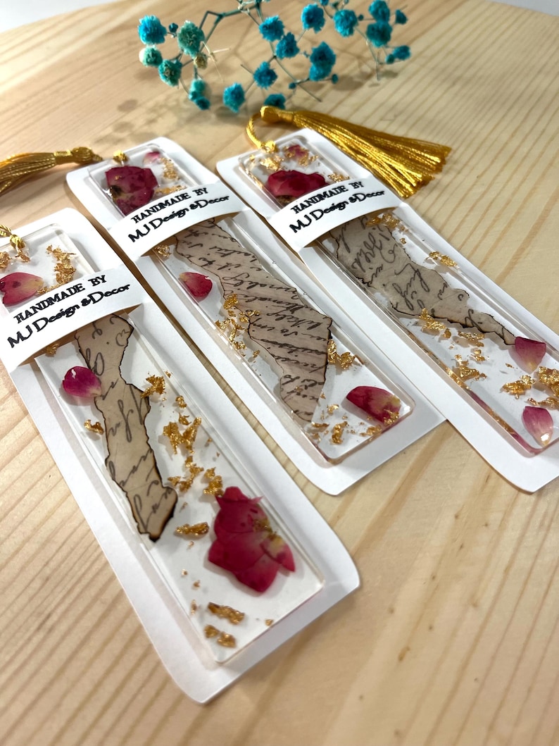 Personalized Resin Bookmark Vintage Bookmark Resin Bookmark Floral Bookmark Custom Bookmark imagem 9