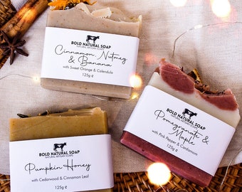 Autumn Soap Collection | Soap Set | 3 Soap bars | Soap Bundle | Natural Soap | Face & Body Soap | soap gift set | Shower bars | Gift Soaps
