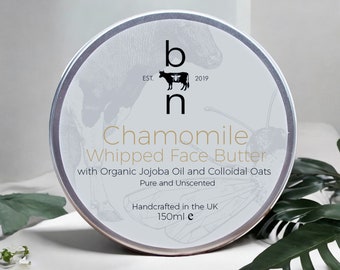 Unscented Chamomile Tallow Whipped Face Butter, Tallow Skin Cream, Unscented Face Cream, Organic Face Butter