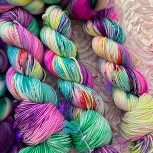 walking on a dream- dyed to order if not in stock -  CHOOSE YOUR BASE- speckled colorful free shipping