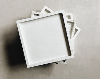 Minimalist soap dish made of concrete