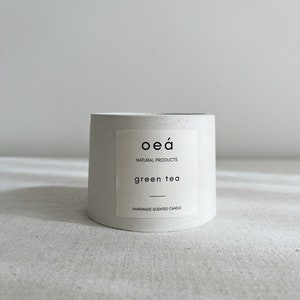 Scented candle 'green tea' made from soy and rapeseed wax with wooden wick small image 2