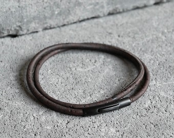 Vegan leather bracelet made from cork