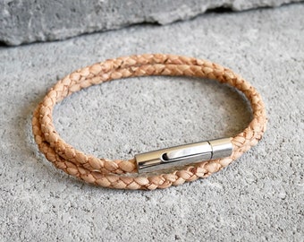 Vegan leather bracelet - Cork bracelet