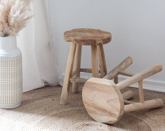 Wooden stool / side table / plant stool / teak stool / round stool