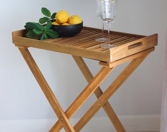 Houten klaptafel / bijzettafel tuin / dienblad met klaptafel