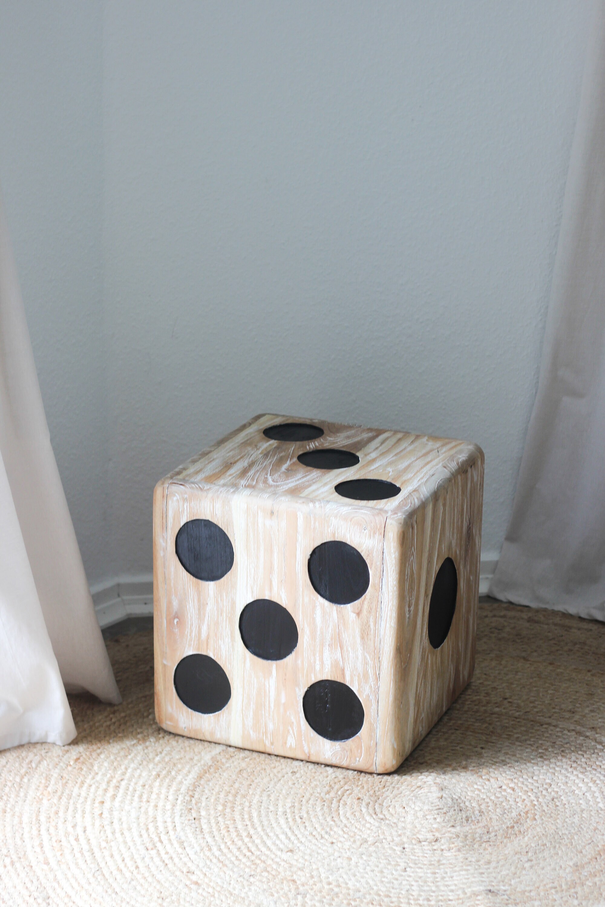 Wooden dice stool hotsell