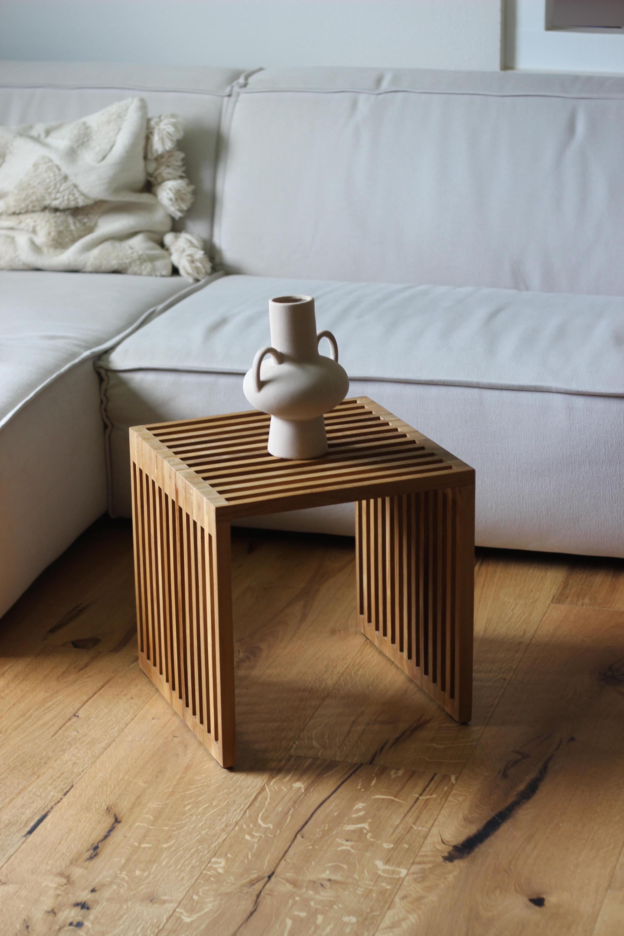 Wooden stool / table with slats / square table