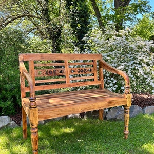Garden bench mahogany / outdoor furniture / 2 seater bench wood