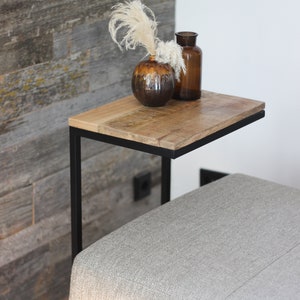 Industrial side table with storage space / couch shelf / laptop table image 2