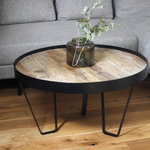 Industrial side table mango wood / living room table / coffee table