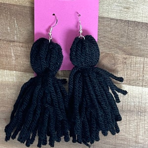 Yarn tassel earrings