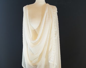 Bridal wrap, shawl, pashmina, ivory bridal cover-up, wedding bridesmaids gift, bride accessories