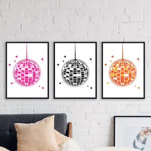 Disco Ball Poster Series, Disco Balls, Disco Balls Poster, Disco Ball Print, Disco Poster, Pink Disco Ball, Disco Ball Wall Art, Disco Print