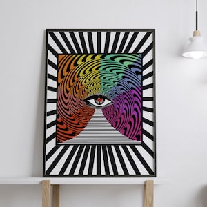 Psychedelic Art | Psychedelic Poster | Eye Poster | 70s Art Print | Meditation Art | Rainbow Art Print | Eye Art | Psychedelic Printable Art